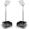 Prompter People PRO-SP17PHB StagePro 17 Inch Presidential Teleprompter Pair with 2 High Bright Teleprompters and Amp