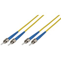 Photo of 33-Meter 9u/125u Plenum Fiber Optic Patch Cable Single Mode Duplex ST to ST - Yellow