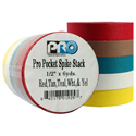 Pro Tapes 001UPCSPIKE6MBRT Pro Pocket Spike Tape 1/2 Inch x 6 Yards - 5 Stack Pack in Bright Red/Tan/Teal/White/Yellow