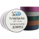 Photo of Pro Tapes 001UPCSPIKE6MDRK Pro Pocket Spike Tape 1/2 Inch x 6 Yards - 5 Stack Pack in Purple/Grey/Green/Brown/Blue