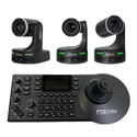 PTZCam PTZC-3PTZ20X-CSNDI HD Auto-Tracking 20x Zoom PTZ 3-Camera Bundle with NDI / SDI / HDMI / USB Outputs & Controller