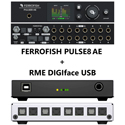 Ferrofish PULSE8 AE 8x8 Channel AD/DA Coverter and RME DIGIface USB 8-Channel ADAT/SPDIF I/O Analog Studio Bundle