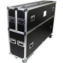 ProX XS-LCD8090WX2 Universal Flight Case For Flat Panel Monitor LED LCD TV Dual 80in to 90in w/ 4in Casters