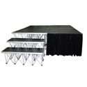 ProX XSQ-SKIRT16 Polyester 16-Inch x 8-Foot Fabric Stage Skirt Black Style for ProX XSQ-Stages - Fire-Retardant