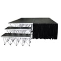 ProX XSQ-SKIRT8 Polyester 8-Inch x 8-Foot Fabric Stage Skirt Black Style for ProX XSQ-Stages - Fire-Retardant