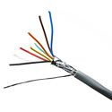 Quabbin 8205 AWM 2464 - 24 AWG 15 Conductor Shielded PVC Multiconductor RS-232 Cable - Chrome Gray - 1000 Foot