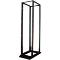 Quest FR1924-28-02 4-Post Cage Nut Open Frame Steel Floor Rack - 28U