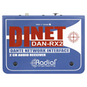 Radial Engineering DiNet DAN-RX2 Dante Network Receiver - Ethercon Input with Stereo XLR Analog Outputs