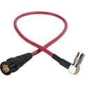 Laird 3G-SDI DIN Right Angle 1.0/2.3 to BNC Video Adapter Cable - 1 Foot Red