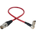 Laird RD1-DINABF-1RD 3G-SDI Right Angle DIN 1.0/2.3 to BNC Female Video Adapter Cable - 1 Foot Red