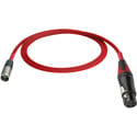 Laird 3-Pin Mini XLR Male to 3-Pin XLR Female Red One Camera Audio Input Cable - 18 Inch