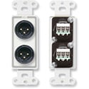 Photo of RDL D-XLR2M Dual XLR 3-pin Male Jacks on Decora&copy; Wall Plate with terminal block on rear