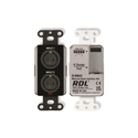 Photo of RDL DB-RN22 Single-Gang 2x2 Wall-Mounted Bi-Directional Mic/Line Dante Interface - Two Balanced XLR Jacks - Black