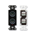 RDL DB-XLR2M Dual XLR 3-pin Male Jacks on Decora Wall Plate - Terminal block connections on rear