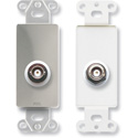 RDL DS-BNC/D Insulated Double BNC Jack on Decora Wall Plate - Stainless steel