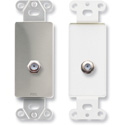 Photo of RDL DS-F Double Type F Jack on Decora Wall Plate - Stainless steel
