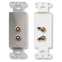 Photo of RDL DS-PHN2 Dual RCA Jacks on Decora Wall Plate - Solder type - Stainless steel