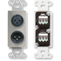 Photo of RDL DS-XLR2 XLR 3-pin Female & 3-pin Male on Decora Wall Plate with Terminal Block connections on rear