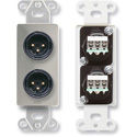 RDL DS-XLR2M Dual XLR 3-pin Male Jacks on Decora Wall Plate with Terminal Block connections on rear