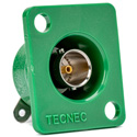 Photo of TecNec Recessed Panel Mount BNC Female to Solder Point 75Ohm Green