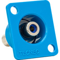 Photo of Connectronics Recessed Panel Mount RCA Barrel Female to Female Blue