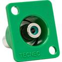 Photo of Connectronics Recessed Panel Mount RCA Barrel Female to Female Green