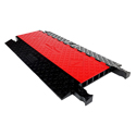 RhinoGuard RGADA513A-RB 5-Channel 1.3 Inch ADA Cable Protector - 30000lbs Axle Load Capacity - Red Lid/Black Base