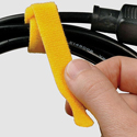 Photo of Rip-Tie Y-05-IPL-Y 1/2-Inch x 5-Inch 1 Roll of 10 Rip-Tie Lite Series Fuzzy Hook and Loop Cable Wraps - Yellow