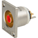 Photo of Canare Recessed RCA to Solder Point Bulkhead with Red Insert