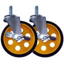 RocknRoller RCSTR5X125 5 Inch G-force Caster with Brake for R8/R10 - 2 Pack - Yellow Hub