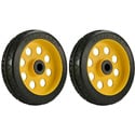 RocknRoller RWHLS8X2 8 Inch x 2 Inch R-Trac Symmetrical Wheel for R12 Caster - 2 Pack - Yellow Hub