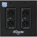 ProCo AODDP-4XM AoDDP 4 Channel Output NEUTRIK Male XLR Dante Wall Plate Box