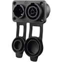 REAN RRAC3MF-X-010 Power X Series IP65 Duplex Male/Female Receptacle - Power In/Out - 1/4in Flat Tab Terminal - 100/Pack