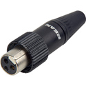 Photo of REAN RT3FCT-B Tiny XLR Female Screw-Locking 3-Pole Connector - Black/Gold
