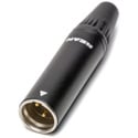 Rean RT3MC-B Tiny XLR Cable Connector - 3-Pole - Male - Black Housing - Gold Plated Contacts