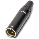 Photo of Rean RT3MC-B Tiny XLR Cable Connector - 3-Pole - Male - Black Housing - Gold Plated Contacts