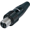 Photo of Neutrik REAN RT4FCT-B Tiny XLR Screw-Locking Cable Connector 4-pole Female - Black Housing Gold Plated Contacts