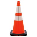 28 Inch Wide Body Traffic Safety Cone with EZ Grip Top and Reflective Collars