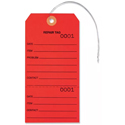 Numbered & Pre-Wired Repair Tags - Red - 1000 Pack
