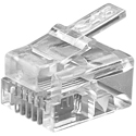 Photo of Simply45 S45-0111 Standard RJ11/RJ12 Modular Plugs - Clear Tint - 100PC/Clamshell