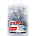 Photo of Simply45 S45-1501P PROSeries Pass Through Blue Tint Mod Plugs for Cat5e UTP with Cap45 - 50pc Clamshell