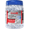 Photo of Simply45 S45-1505P PROSeries Pass Through Blue Tint Mod Plugs for Cat5e UTP with Cap45 - 500pc Jar