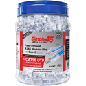 Simply45 S45-1505P PROSeries Pass Through Blue Tint Mod Plugs for Cat5e UTP with Cap45 - 500pc Jar