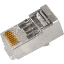 Simply45 S45-1550 Shielded Internal Ground PassThru RJ45 Mod Plugs For Solid Cat5e STP/Stranded Cat5e/6/6a STP - 50pc