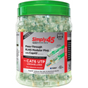 Photo of Simply45 S45-1605P PROSeries Pass Through Green Tint Mod Plugs for Cat6 UTP with Cap45 - 500pc Jar