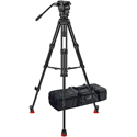 Sachtler 0473AM FSB 6 MK II Sideload Fluid Head with 75/2 Aluminum Tripod Legs/Mid-Level Spreader and Bag - Black