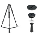 Sachtler S2036-0006 PTZ Tripod System with Prompter Plate/Ground Spreader/75mm Ball Base & Tiedown - 0-26.5lb Payload