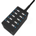 Sabrent AX-TPCS 60 Watt (12 Amp) 10 Port Desktop Smart USB Rapid Charger - Black