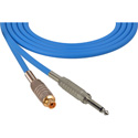 Photo of Sescom SC1.5SRJBE Audio Cable Canare Star-Quad 1/4 TS Mono Male to RCA Female Blue - 1.5 Foot