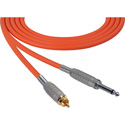 Photo of Sescom SC1.5SROE Audio Cable Canare Star-Quad 1/4 TS Mono Male to RCA Male Orange - 1.5 Foot